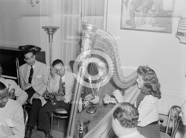 Portrait of Lawrence Brown, Johnny Hodges, and Adele Girard, Turkish Embassy, Washington, D.C., 1930 Creator: William Paul Gottlieb.