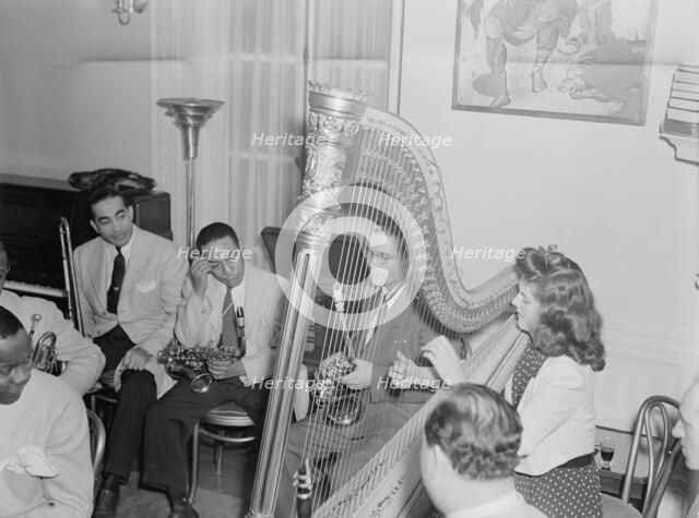 Portrait of Lawrence Brown, Johnny Hodges, and Adele Girard, Turkish Embassy, Washington, D.C., 1930 Creator: William Paul Gottlieb.
