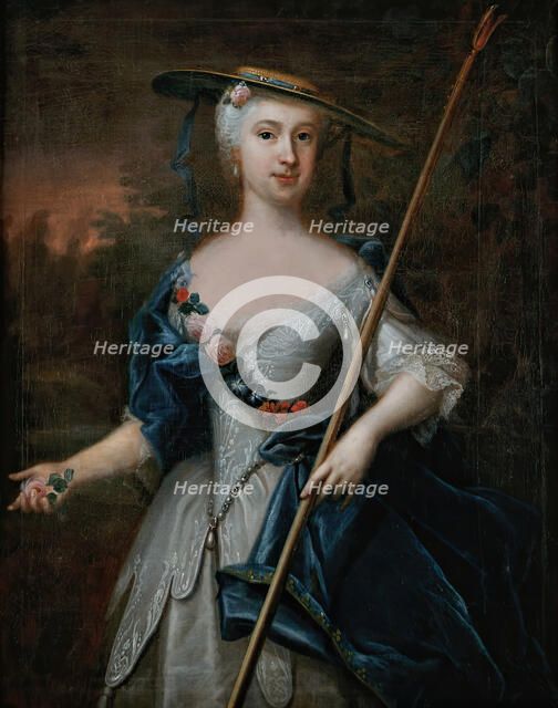 Portrait of lady as shepherdess, (c1750s). Creator: Lorens Pasch the Elder.
