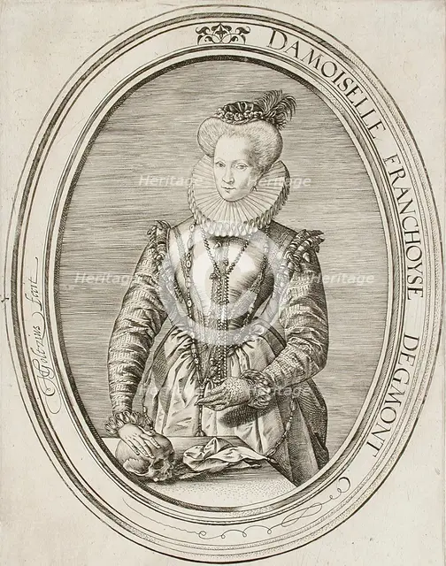 Portrait of Lady Françoise van Egmond, 1580. Creator: Hendrik Goltzius.
