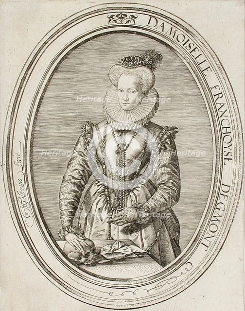 Portrait of Lady Françoise van Egmond, 1580. Creator: Hendrik Goltzius.
