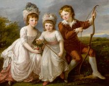 Portrait of Lady Georgiana Spencer, Henrietta Spencer and George Viscount Althorp, c. 1766. Creator: Kauffmann, Angelika (1741-1807)
