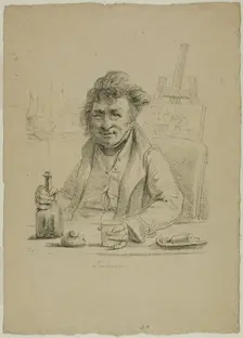 Portrait of Lantara in the Role of Joly, from Le Peintre au Cabaret, 1816. Creator: Vivant Denon