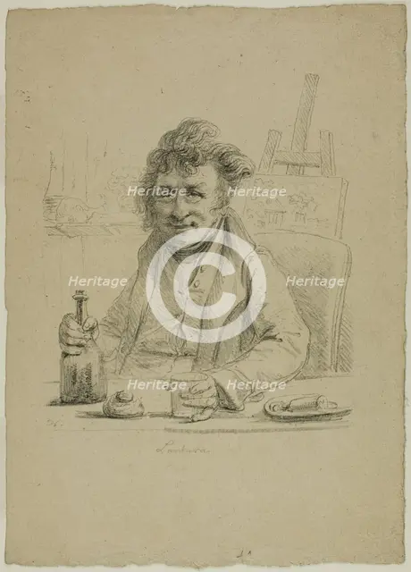 Portrait of Lantara in the Role of Joly, from Le Peintre au Cabaret, 1816. Creator: Vivant Denon.