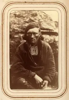 Portrait of Lars Anders Baggi, 25 years old, Jokkmokk, 1868. Creator: Lotten von Duben