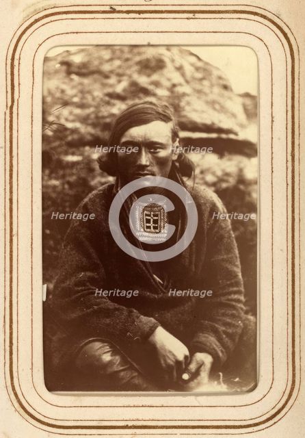 Portrait of Lars Anders Baggi, 25 years old, Jokkmokk, 1868.  Creator: Lotten von Duben.