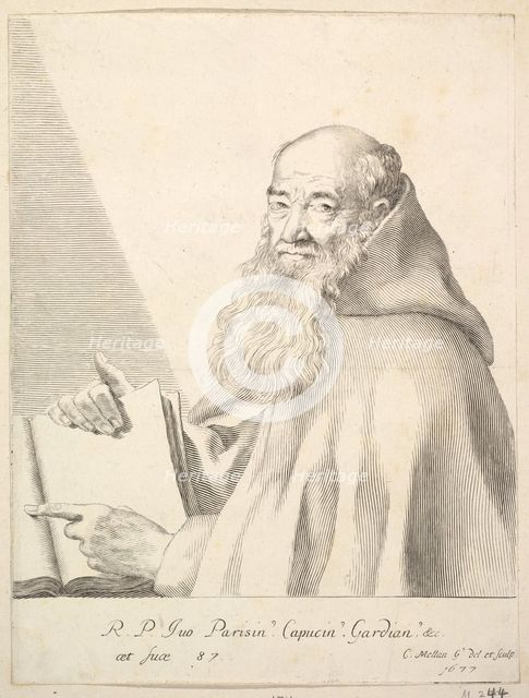 Portrait of Le Père Yves, 1677. Creator: Claude Mellan.