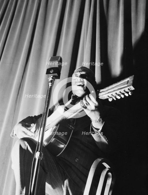 Portrait of Leadbelly, National Press Club, Washington, D.C., 1938. Creator: William Paul Gottlieb.