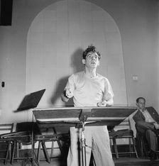Portrait of Leonard Bernstein, Carnegie Hall, New York, N.Y., 1946. Creator: William Paul Gottlieb