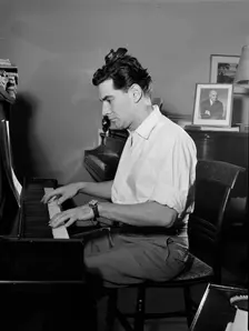 Portrait of Leonard Bernstein in his apartment, New York, N.Y., 1946. Creator: William Paul Gottlieb