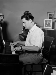 Portrait of Leonard Bernstein in his apartment, New York, N.Y., 1946. Creator: William Paul Gottlieb
