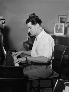 Portrait of Leonard Bernstein in his apartment, New York, N.Y., 1946. Creator: William Paul Gottlieb