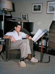 Portrait of Leonard Bernstein in his apartment, New York, N.Y., 1946. Creator: William Paul Gottlieb