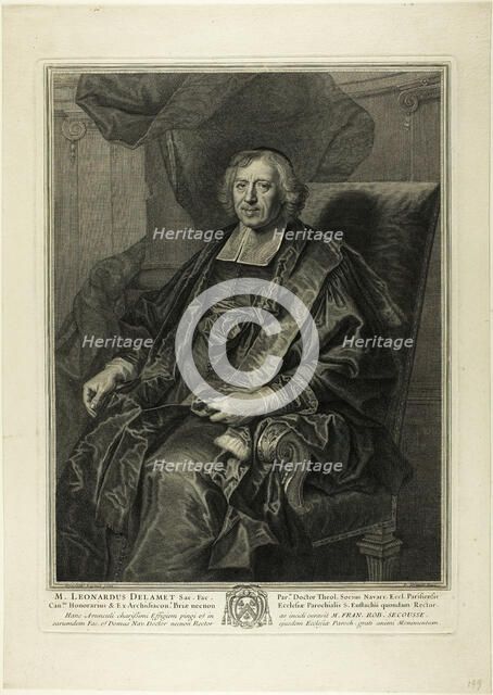 Portrait of Léonard de Lamet, c. 1699. Creator: Pierre Drevet.