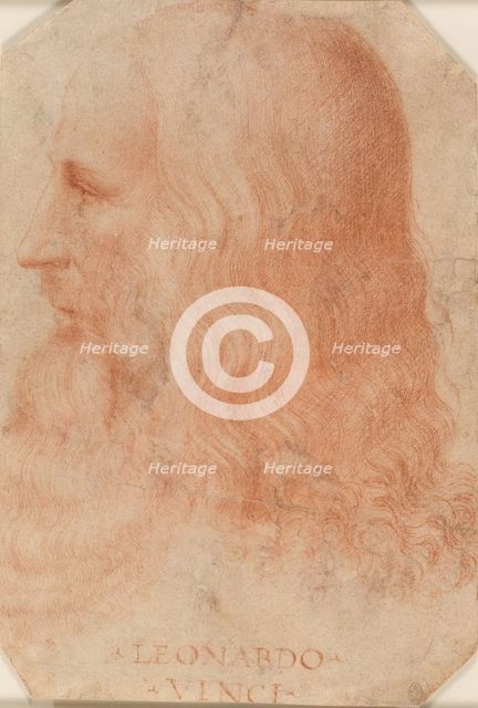 Portrait of Leonardo da Vinci , c1515-1518. Creator: Melzi, Francesco (1493-ca. 1570).