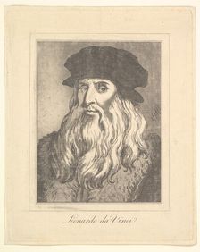 Portrait of Leonardo da Vinci (from Characaturas by Leonardo da Vinci, from Drawings by Wi..., 1786. Creator: Unknown