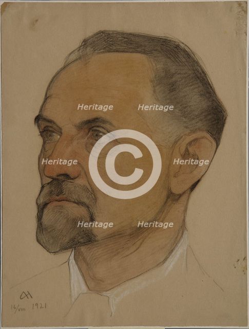 Portrait of Leonid Borisovich Krasin (1870-1926), 1921. Artist: Andreev, Nikolai Andreevich (1873-1932)