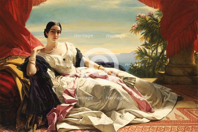 Portrait of Leonilla Ivanovna Baryatinskaya, Princess zu Sayn Wittgenstein (1816-1918), 1843. Artist: Winterhalter, Franz Xavier (1805-1873)