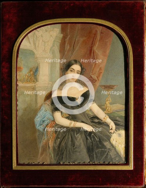 Portrait of Leonilla Ivanovna Baryatinskaya, Princess zu Sayn Wittgenstein (1816-1918), 1844.