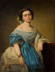Portrait of Leontyna Aniela Aszpergerówna, 1855. Creator: Alojzy Rejchan