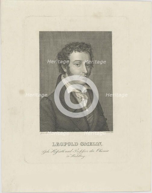 Portrait of Leopold Gmelin (1788-1853), 1830. Creator: Rosmäsler, Johann Friedrich (c. 1775-1858).