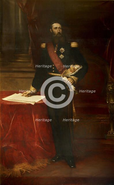 Portrait of Leopold II (1835-1909), King of the Belgians, c. 1870. Creator: Gallait, Louis Joseph (1810-1877).