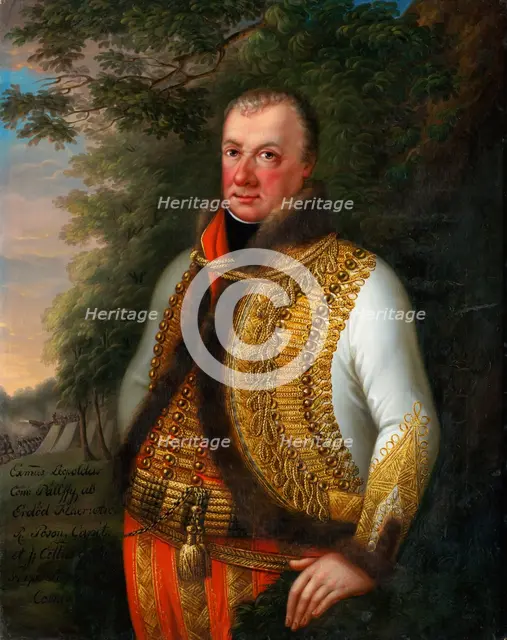 Portrait of Leopold Pálfy in a Landscape, 1800-1830. Creator: Unknown.
