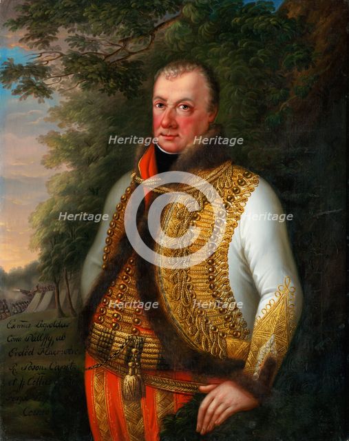 Portrait of Leopold Pálfy in a Landscape, 1800-1830. Creator: Unknown.