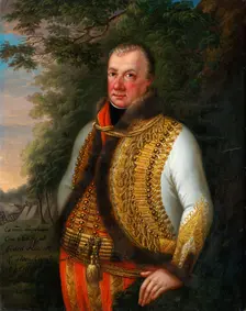 Portrait of Leopold Pálfy in a Landscape, 1800-1830. Creator: Unknown
