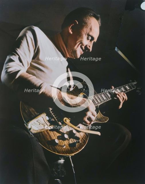 Portrait of Les Paul, Fat Tuesday, New York, N.Y., ca. 1980s. Creator: William Paul Gottlieb.
