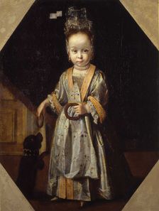 Portrait of little girl with puppy. Artist: Cittadini, Pierfrancesco (1616-1681)
