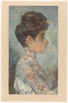 Portrait of Lizzy, in profile to the right, 1874-1918. Creator: Martinus van Andringa