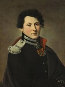 Portrait of Lieutenant V.A. Bibikov of the Corps of Engineers, 1814. Creator: Unknown