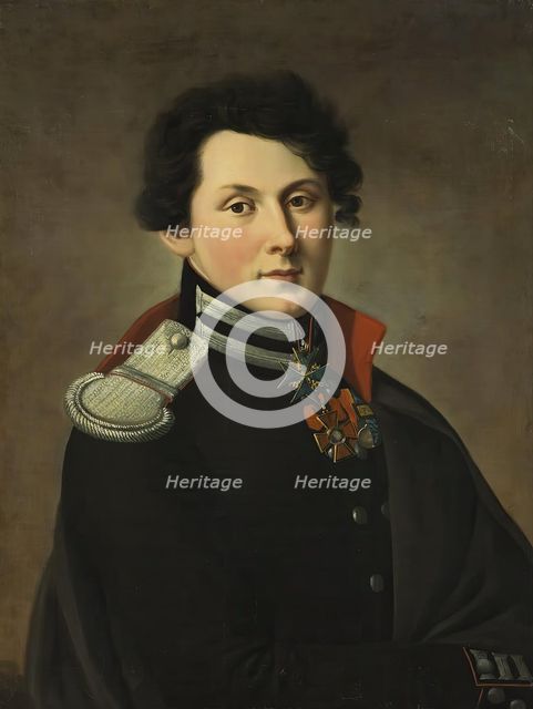 Portrait of Lieutenant V.A. Bibikov of the Corps of Engineers, 1814. Creator: Unknown.