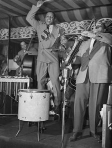 Portrait of Lionel Hampton and Arnett Cobb, Aquarium, New York, N.Y., ca. June 1946. Creator: William Paul Gottlieb