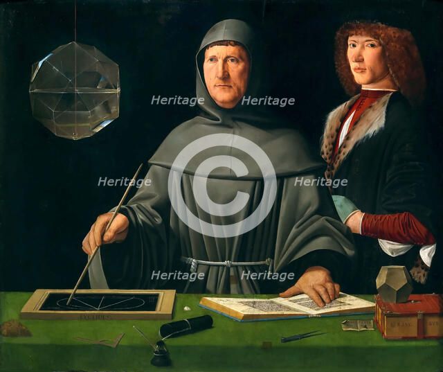 Portrait of Luca Pacioli (1445-1517) with a student, 1495. Creator: Jacopo de' Barbari (c. 1460/70-before 1516).