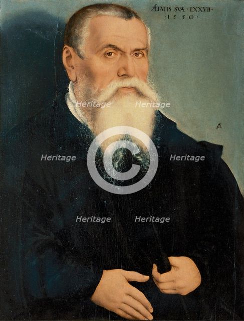Portrait of Lucas Cranach the Elder, 1550. Artist: Cranach, Lucas, the Younger (1515-1586)