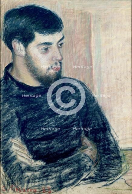 Portrait of Lucien Pissarro (1863-1944), 1883. Artist: Camille Pissarro.