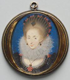Portrait of Lucy Russell, Countess of Bedford, née Harrington, 1612. Creator: Isaac Oliver (French, c. 1565-1617), studio of