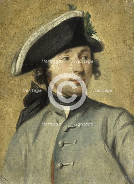 Portrait of Ludolf Backhuysen II, Painter and Dragoon, Grandson of the Marine Painter Ludolf Backhuy Creator: Cornelis Troost.