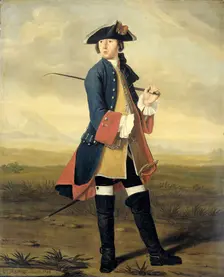 Portrait of Ludolf Backhuysen II, Painter, in the Uniform of the Dragoons, 1748. Creator: Tibout Regters