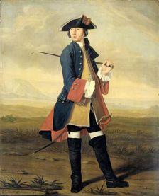 Portrait of Ludolf Backhuysen II, Painter, in the Uniform of the Dragoons, 1748. Creator: Tibout Regters