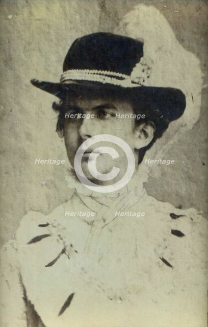 Portrait of Ludwig II of Bavaria (1845-1886) with a hat.