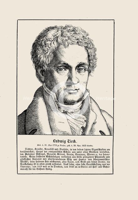 Portrait of Ludwig Tieck  (1773-1853). Creator: Anonymous.