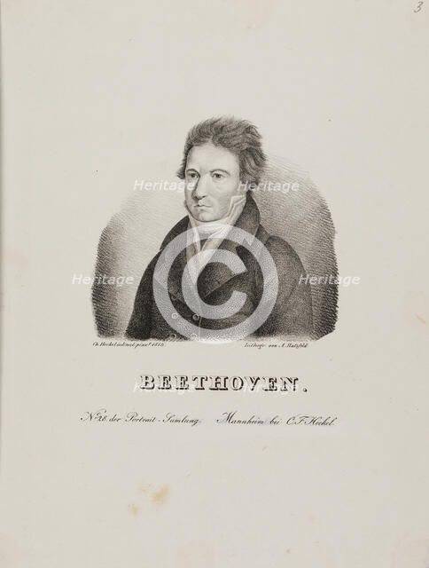 Portrait of Ludwig van Beethoven (1770-1827), 1815. Creator: Heckel, Johann Christoph (1792-1858).