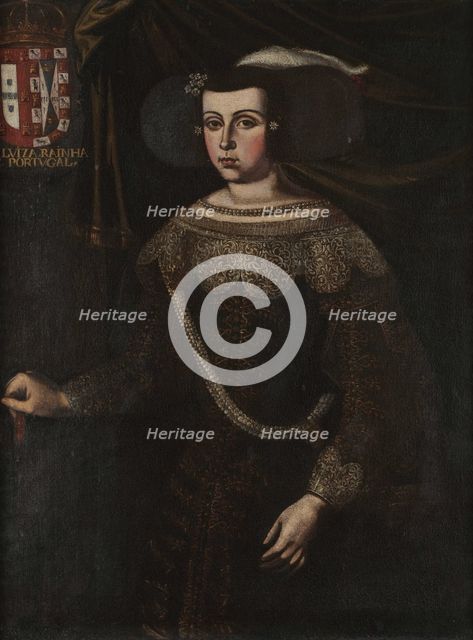 Portrait of Luisa de Guzmán (1613-1666), Queen of Portugal, 17th century. Creator: Avelar Rebelo, José de (c. 1600-1657).
