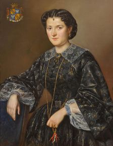 Portrait of Luisa Muti (1822-1904), second wife of Enrico Caetani (1780-1850), XII Duke of... 1846. Creator: Orlov, Pimen Nikitich (1812-1863)