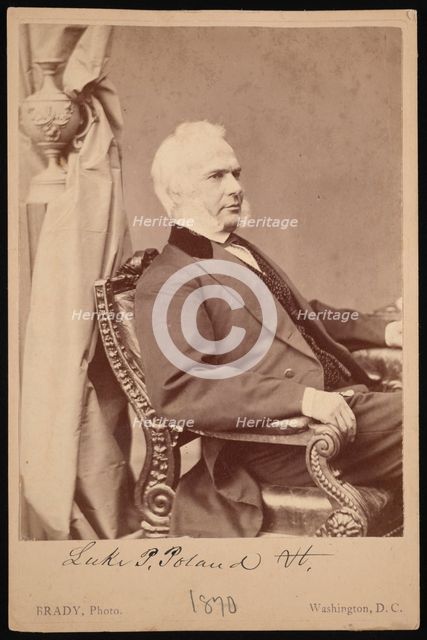 Portrait of Luke Potter Poland (1815-1887), 1870. Creator: Brady's National Photographic Portrait Galleries.