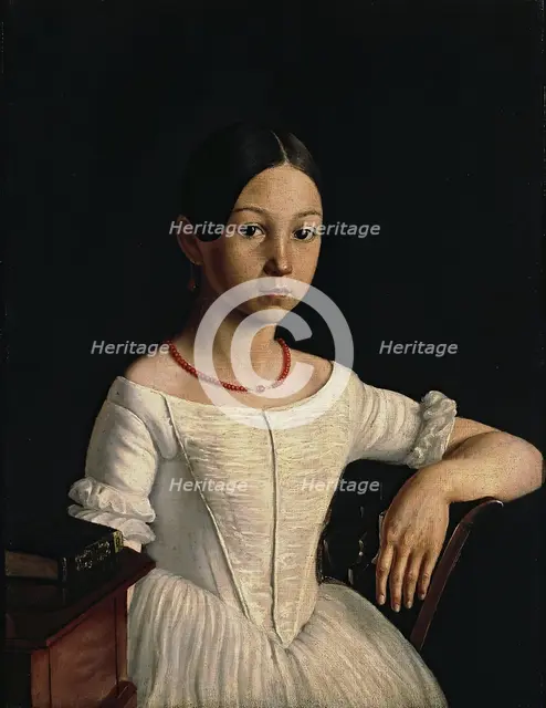 Portrait of Lydia Miliukova (1832-?), 1848. Creator: Grigory Soroka.
