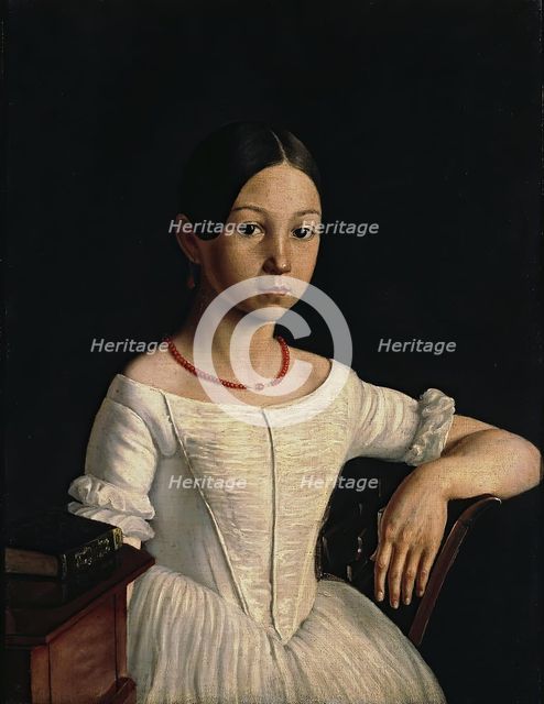 Portrait of Lydia Miliukova (1832-?), 1848. Creator: Grigory Soroka.